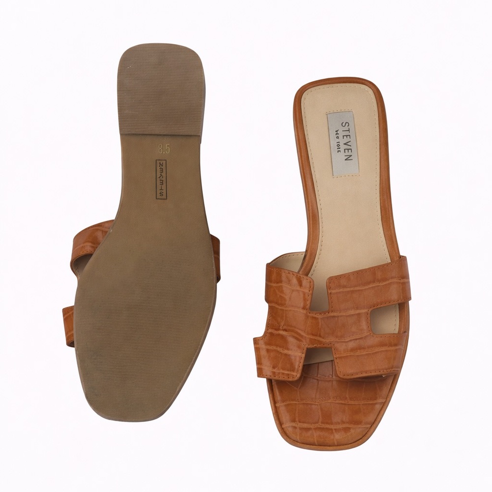 Steven Brown Croc-Pattern Slide Sandals - Picture 2 of 3